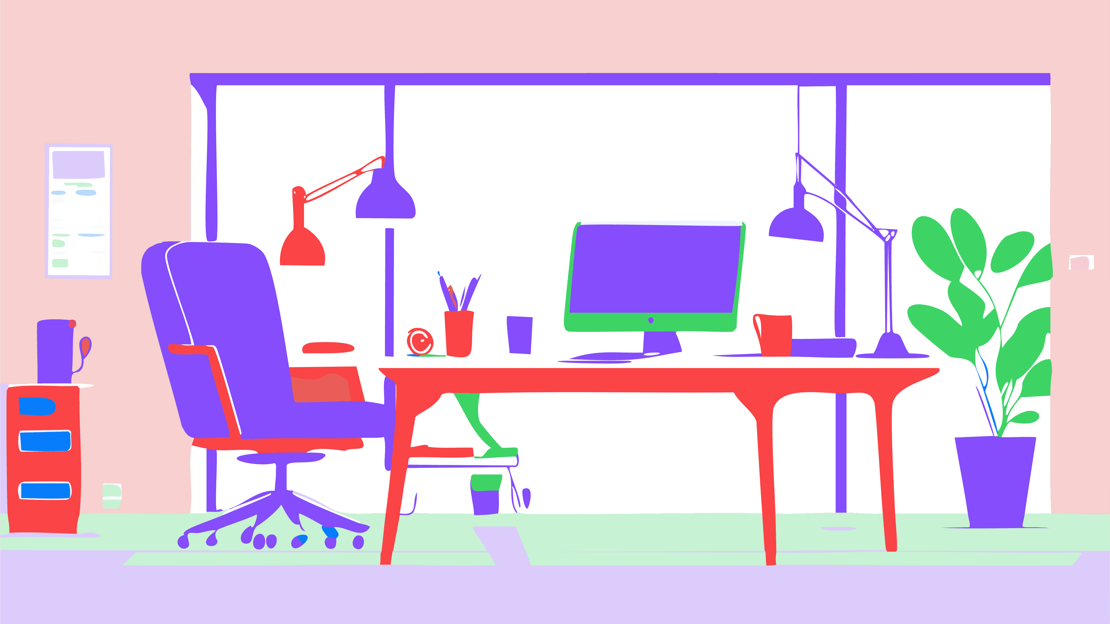 desk office illustration layer 1